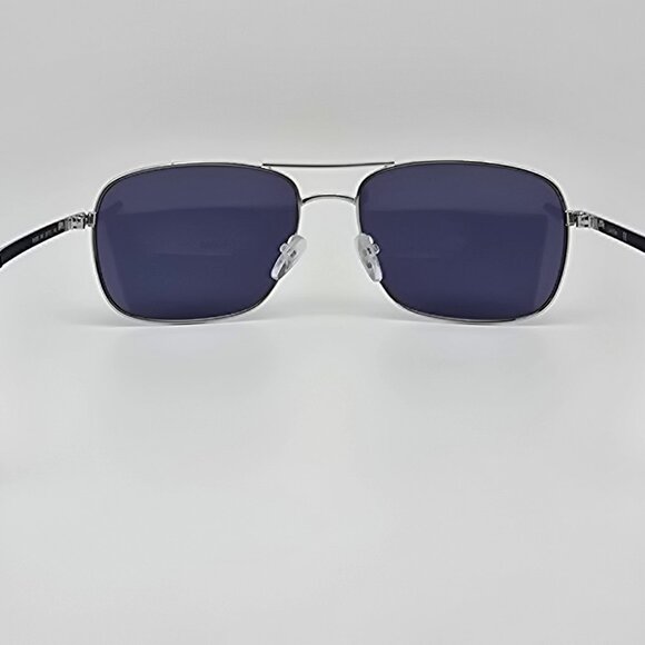 Calvin Klein R163S 045 Silver Frame Dark Blue Lens Aviator Sunglasses w/ Case - Picture 6 of 16